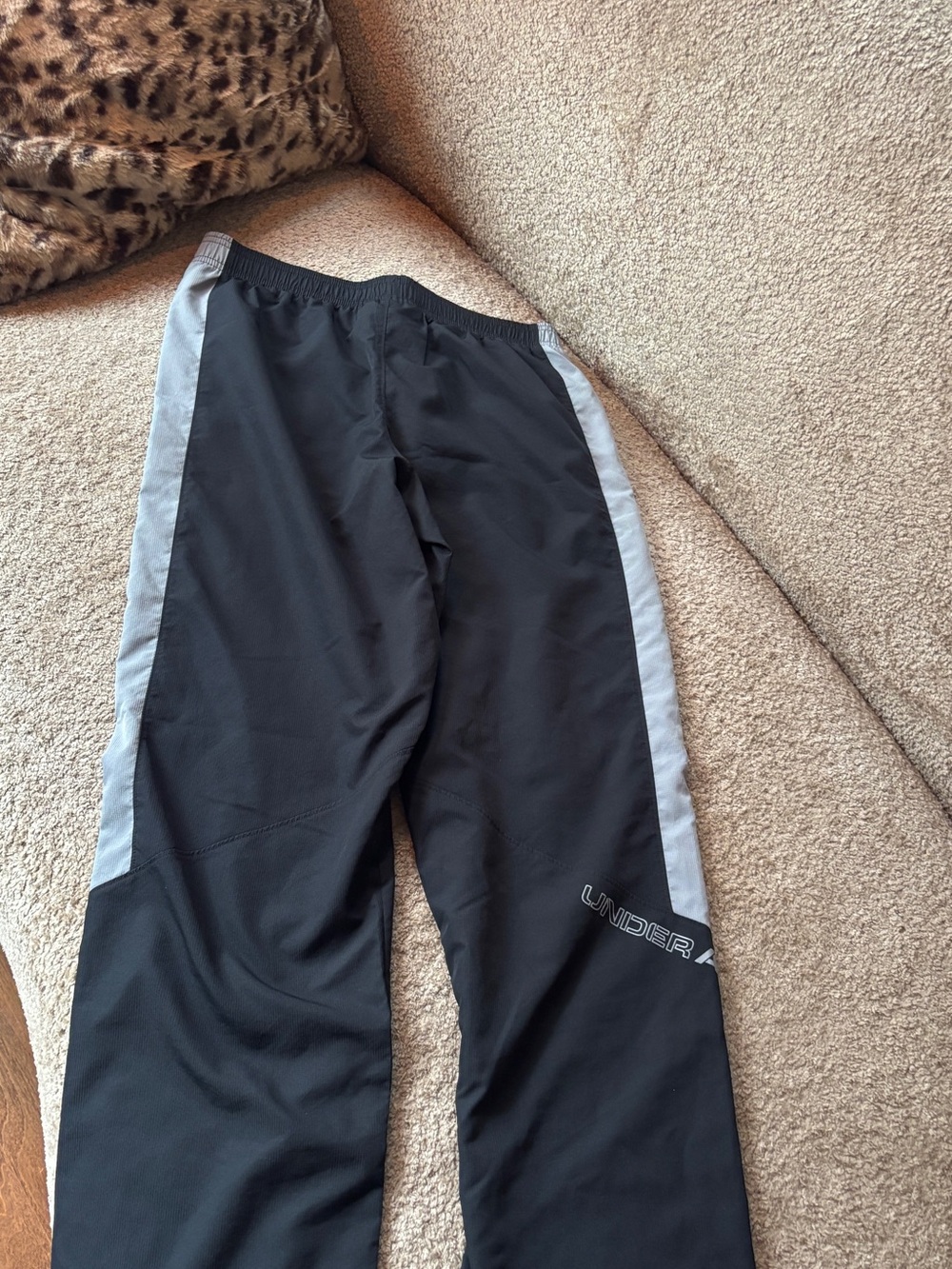 Under Armour Black Track Pants with Light Gray Side Panels